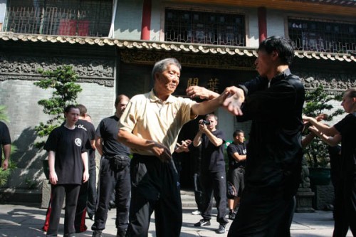 Ip Ching and Sam Kwok doing Chi Sao