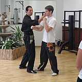 sam applies wing chun punch