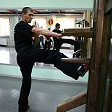 wing chun wodden dummy kick