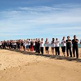 wing chun pose on the beach