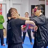 blindfolded chi sau in action