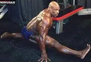 Eight times Mr Olympia winner, Ronnie Coleman showing flexibility