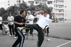 Sam Kwok teaching martial arts